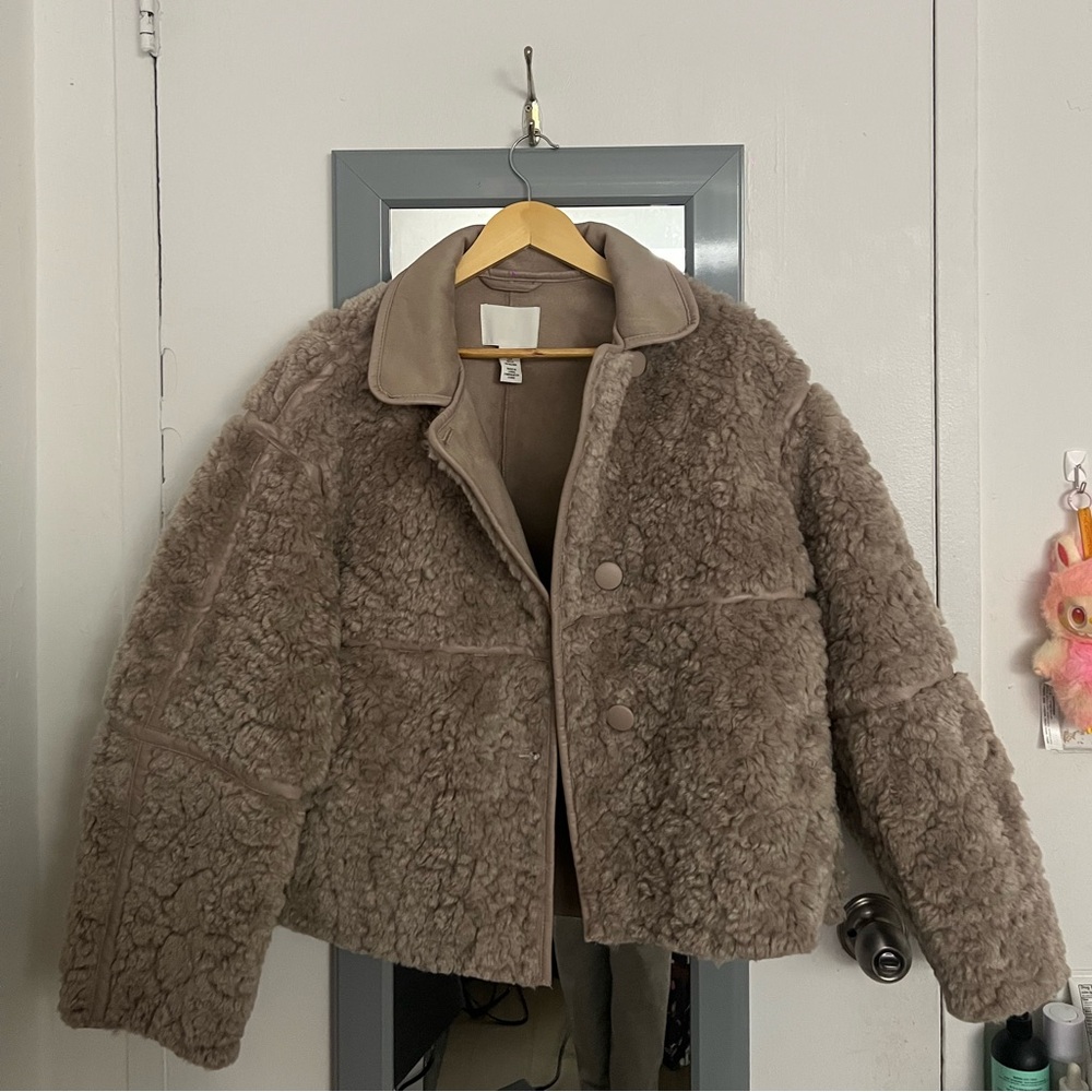 H&M Tan Faux Shearling Jacket